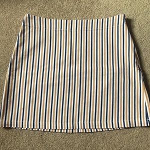 Forever 21 Striped Skirt (white, mustard yellow, and navy blue)